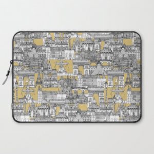 Paris toile gold Computer Cover by Sharon Turner - Laptop Sleeve - 15"