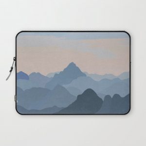 Pastel Sunset over Blue Mountains Computer Cover by Alisa Galitsyna - Laptop Sleeve - 13"