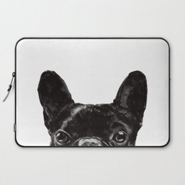 Peeking French Bulldog Computer Cover by Big Nose Work - Laptop Sleeve - 15"