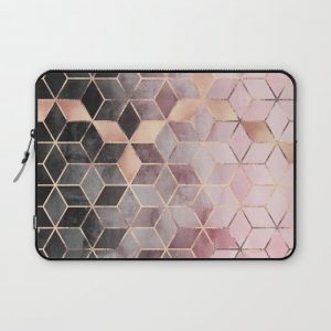 Pink And Grey Gradient Cubes Computer Cover by Elisabeth Fredriksson - Laptop Sleeve - 13"