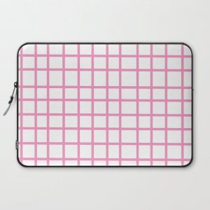 Pink Grid Computer Cover by ActNaturalArt - Laptop Sleeve - 15"