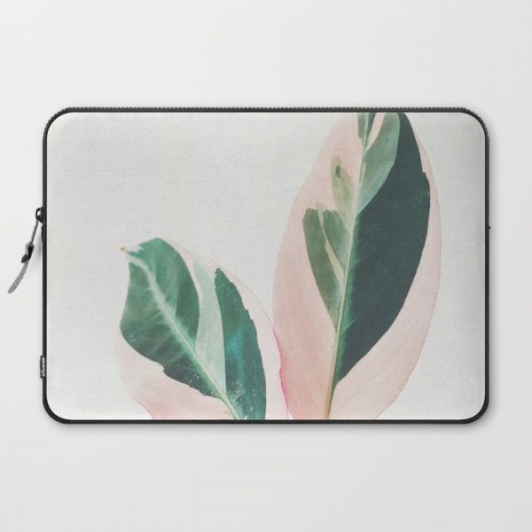 Pink Leaves I Computer Cover by Cassia Beck - Laptop Sleeve - 15"