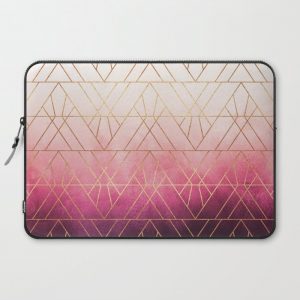 Pink Ombre Triangles Computer Cover by Elisabeth Fredriksson - Laptop Sleeve - 15"