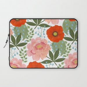 Pions and Poppies Computer Cover by Iisa MAPnttinen - Laptop Sleeve - 13"