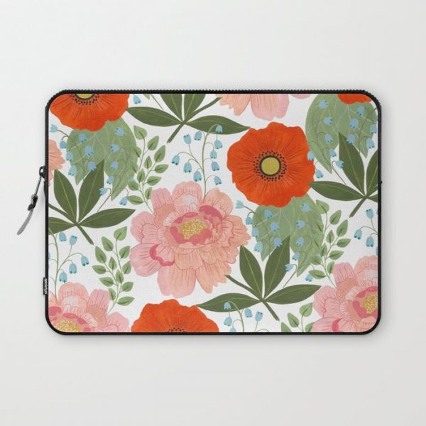 Pions and Poppies Computer Cover by Iisa MAPnttinen - Laptop Sleeve - 13"