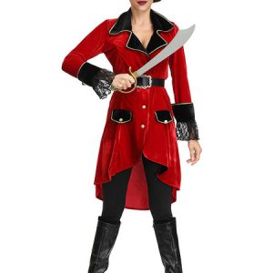 Pirate Costume Halloween Women's Ture Red Carnival Costumes