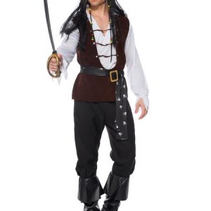 Pirate Halloween Costumes Black Men 4 Piece Holidays Costumes