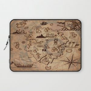 Pirate Map Computer Cover by FolkNFunky - Laptop Sleeve - 13"