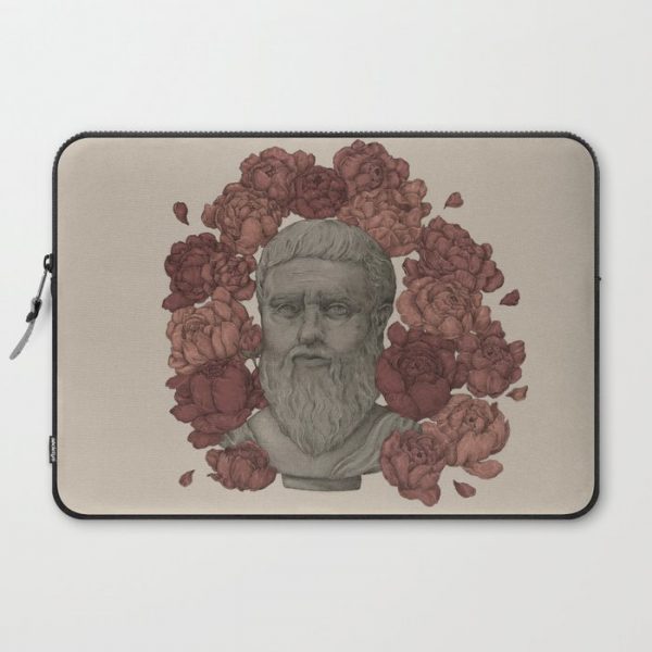 Plato in the Peonies Computer Cover by Jessica Roux - Laptop Sleeve - 15"