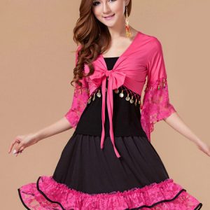 Pleated Great Silk Latin Dance Costume For Woman