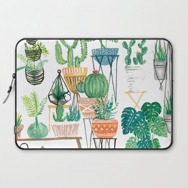 Potted Jungles Computer Cover by Ambers Textiles - Laptop Sleeve - 15"