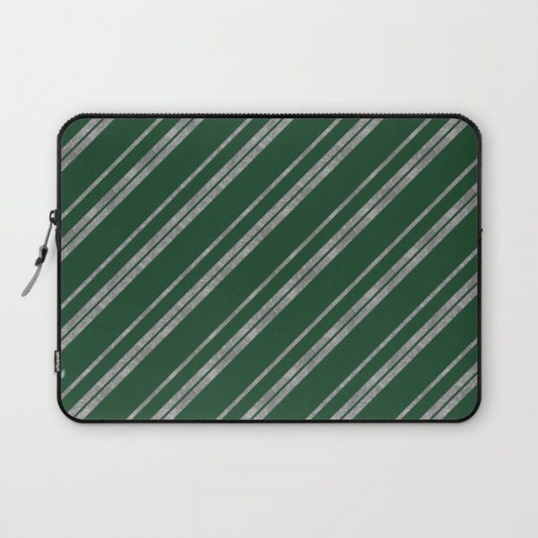 Potterverse Stripes - Slytherin Green Computer Cover by Rainbow Rules - Laptop Sleeve - 13"