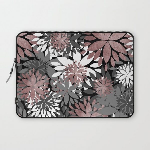 Pretty rose gold floral illustration pattern Computer Cover by InovArtS - Laptop Sleeve - 13"