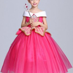 Princess Aurora Costume Halloween Kids Cosplay Dress Sleeping Beauty Disney Rose Little Girls Dresses