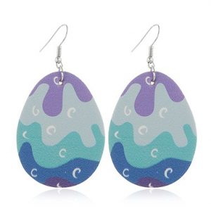 Printed Plastic Multi Color Earring Set - One Size