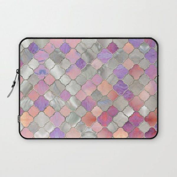 Quatrefoil Moroccan Pattern Mother of Pearl and quartz Computer Cover by Creativemotions - Laptop Sleeve - 13"