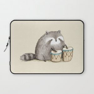 Raccoon on Bongos Computer Cover by Sophie Corrigan - Laptop Sleeve - 13"