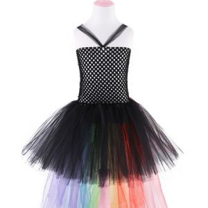 Rainbow Unicorn Dresses Baby Girls Halloween Costume Asymmetrical Princess Kids Tutu Fancy Dress