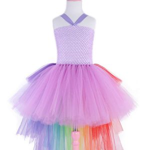 Rainbow Unicorn Dresses Kids Little Girls Tutu Fancy Dress Halloween Costume