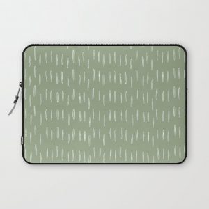 Raindrop Boho Abstract Pattern, Sage Green Computer Cover by Megan Morris - Laptop Sleeve - 13"