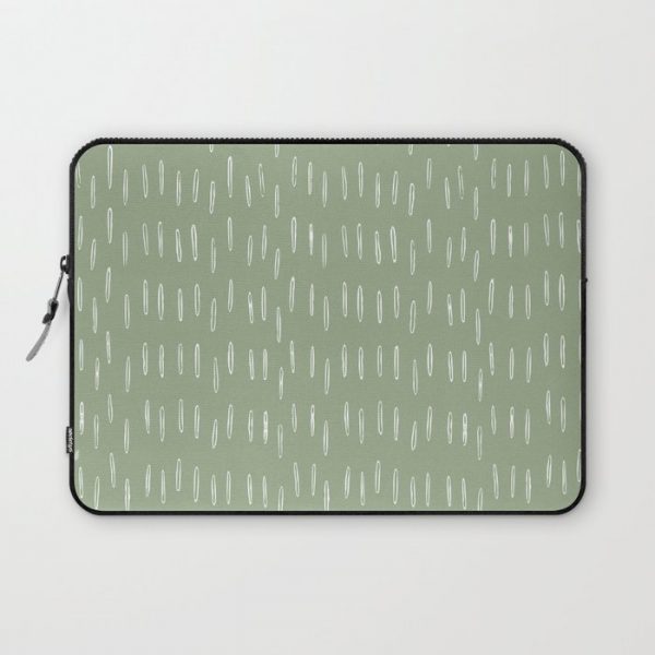 Raindrop Boho Abstract Pattern, Sage Green Computer Cover by Megan Morris - Laptop Sleeve - 13"