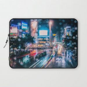 Rainy Night at Shibuyacrossing - throught the window Computer Cover by kt_pics - Laptop Sleeve - 13"