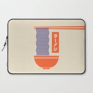 Ramen Japanese Food Noodle Bowl Chopsticks - Cream Computer Cover by vectordreams - Laptop Sleeve - 15"