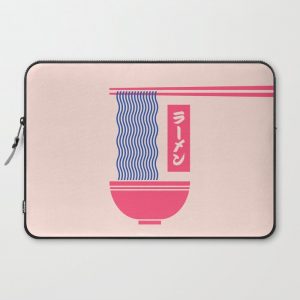 Ramen Japanese Food Noodle Bowl Chopsticks - Salmon Computer Cover by vectordreams - Laptop Sleeve - 15"