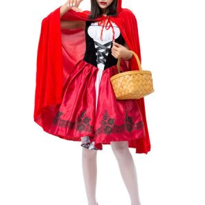 Red Carnival Costumes Hat Little Red Riding Hood Holiday Costume Halloween