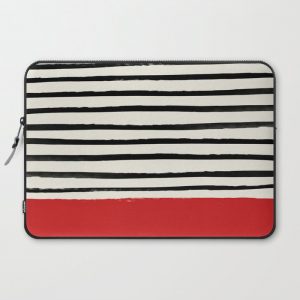 Red Chili x Stripes Computer Cover by Leah Flores - Laptop Sleeve - 15"