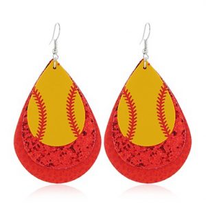 Red Layered Sequin Detail Earring Set - One Size