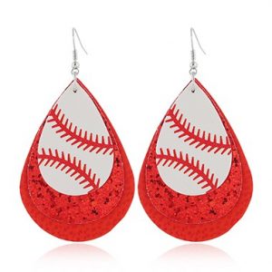 Red Layered Sequin Detail Earring Set - One Size