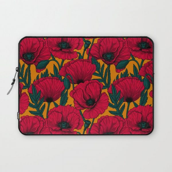 Red poppy garden Computer Cover by Katerina Kirilova - Laptop Sleeve - 13"