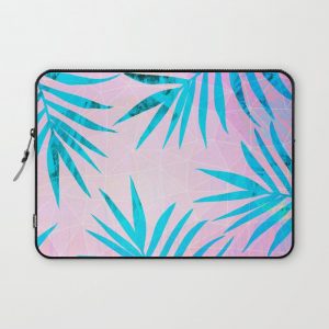 Refreshing Geometric Palm Tree Leaves Tropical Chill Design Computer Cover by oursunnycdays - Laptop Sleeve - 13"