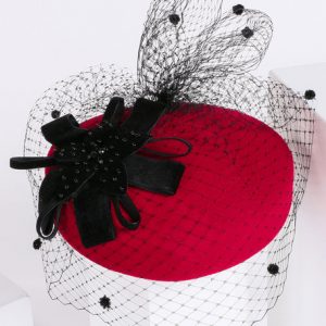 Retro Costume Fascinator Hat Black Lace Wool Flowers Women's Flapper Hat Costume Accessories Halloween