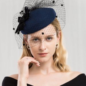 Retro Costume Fascinator Hat Black Lace Wool Flowers Women's Flapper Hat Costume Accessories Halloween