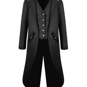 Retro Costumes For Man High Low Coat Button Up Vintage Tuxedo