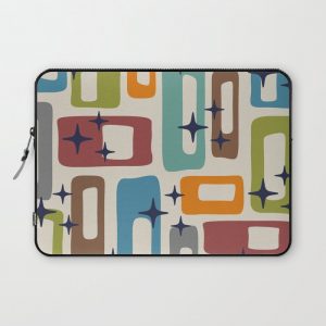 Retro Mid Century Modern Abstract Pattern 224 Computer Cover by Tony Magner - Laptop Sleeve - 13"