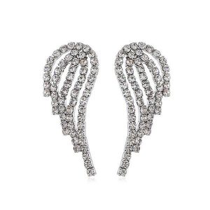 Rhinestone Wings Stud Earrings