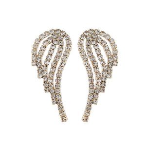 Rhinestone Wings Stud Earrings