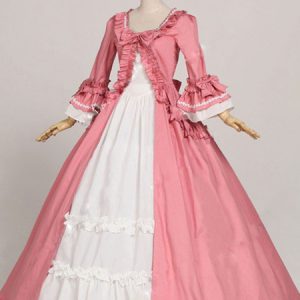 Rococo Retro Costumes Women Ruffles Bow Marie Antoinette Costume Vintage Clothing