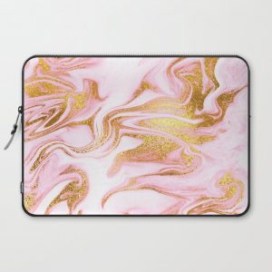 Rose Gold Marble Agate Geode Computer Cover by UtArt - Laptop Sleeve - 15"