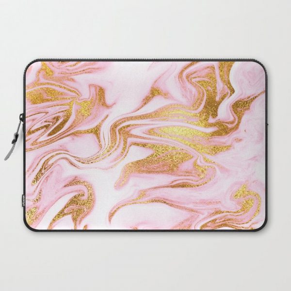 Rose Gold Marble Agate Geode Computer Cover by UtArt - Laptop Sleeve - 15"