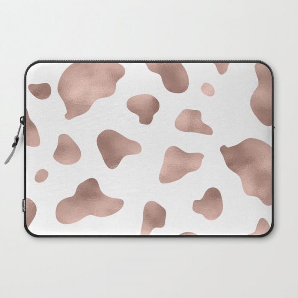 Rose gold cow print Computer Cover by Peggie Prints - Laptop Sleeve - 15"