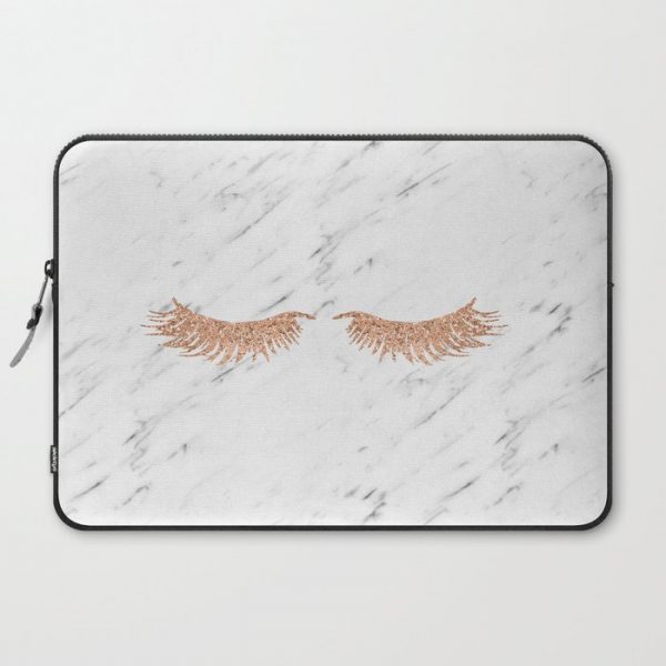 Rose gold marble lash envy Computer Cover by marbleco - Laptop Sleeve - 15"