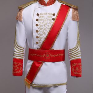 Royal Retro Costume Men's White European Vintage Prince Charming Costume Outfit Halloween