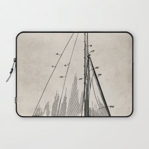 Sailboat Patent - Yacht Art - Antique Computer Cover by Patent Press - Laptop Sleeve - 13"