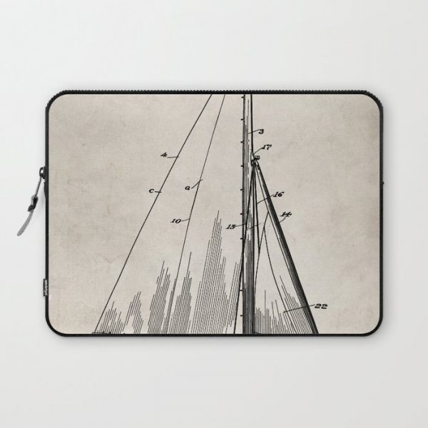 Sailboat Patent - Yacht Art - Antique Computer Cover by Patent Press - Laptop Sleeve - 13"