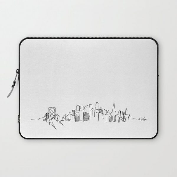 San Francisco Skyline Drawing Computer Cover by Emily DeSantis - Laptop Sleeve - 13"