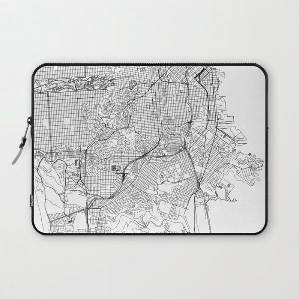 San Francisco White Map Computer Cover by multipliCITY - Laptop Sleeve - 13"